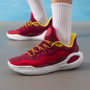 UA安德玛红色减震篮球鞋男鞋春季新款CURRY 11 FIRE运动鞋训练鞋
