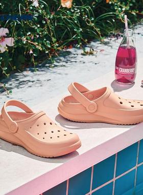 斯凯奇官方旗舰店洞洞鞋冬季女士透气户外沙滩鞋休闲凉拖鞋111514