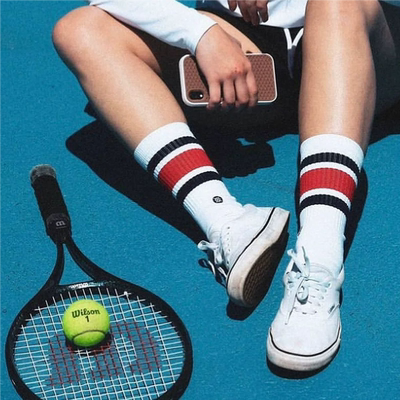 STANCE经典条纹556白色BOYD中筒袜休闲袜男女春季透气情侣袜子