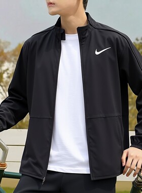 Nike耐克官方外套男2026春季新款黑色开衫立领运动长袖夹克DM6620