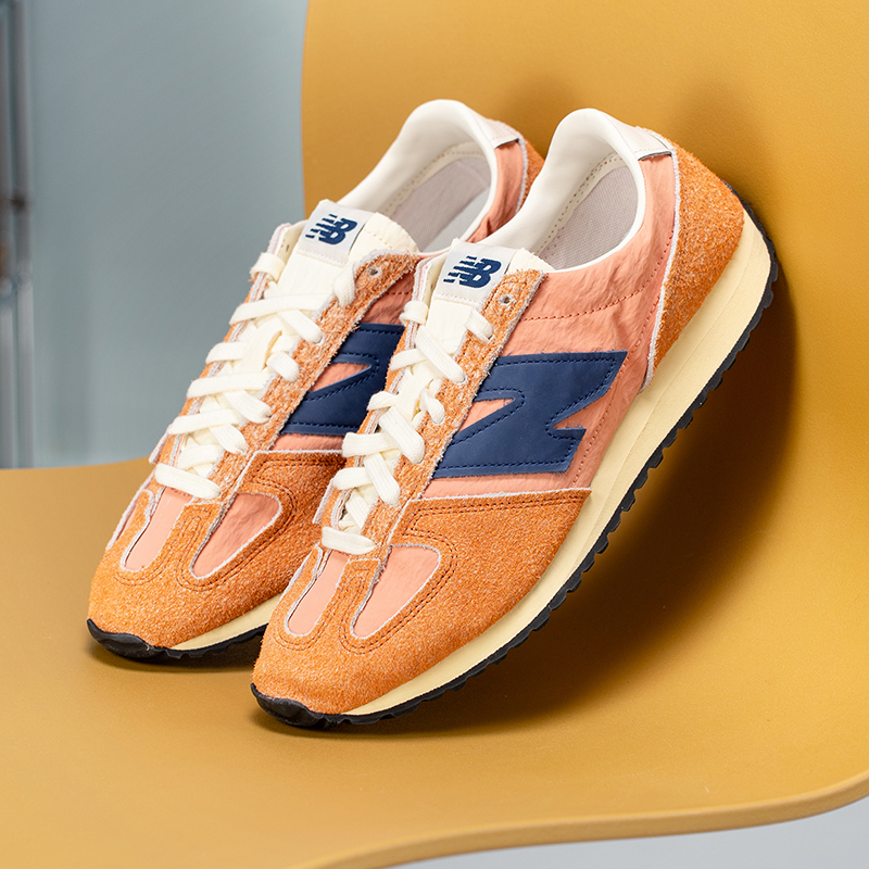 New balance NB橘色复古休闲鞋男鞋女鞋2025秋季新款低帮运动鞋子