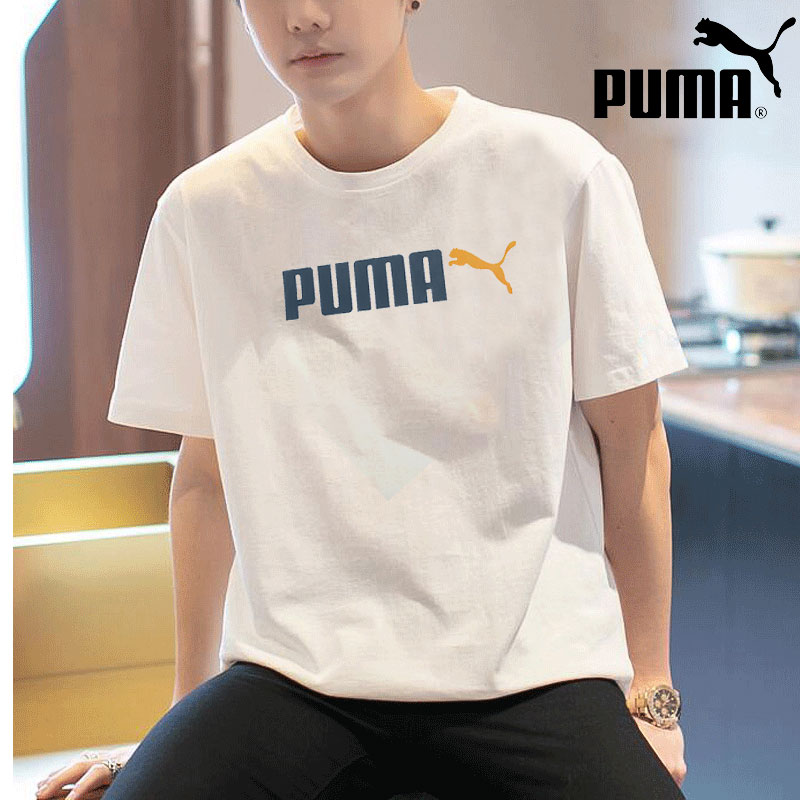 PUMA彪马白色短袖男2025新款男士纯棉宽松圆领运动t恤半袖6