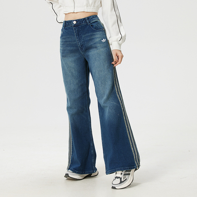 阿迪达斯三叶草 2026新款时尚运动裤子潮流休闲牛仔长裤 KT3174