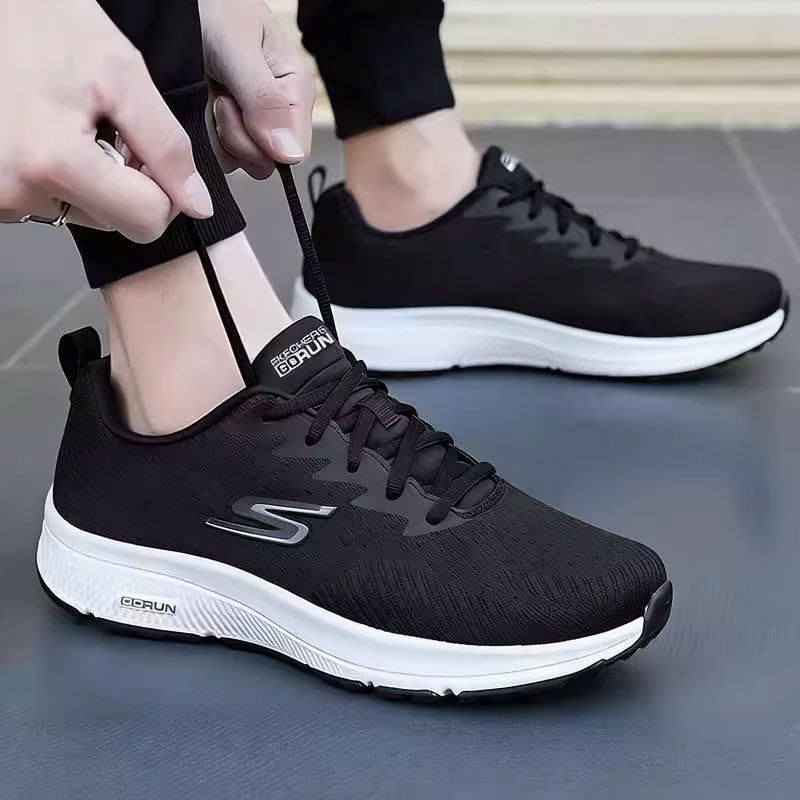 斯凯奇男鞋春季新款网面休闲鞋官方旗舰正品减震运动鞋男士跑步鞋