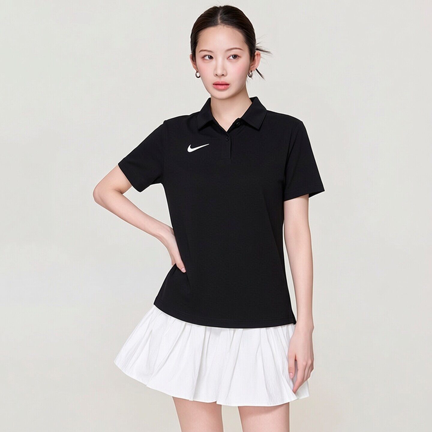 幸运叶子丨耐克短袖女装2026夏季新款翻领POLO衫网球训练运动服透图片