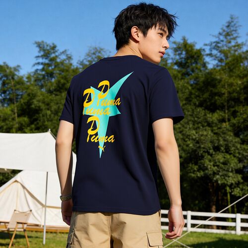 PUMA彪马蓝色T恤半袖男装2026夏季新款男士运动服休闲短袖634201