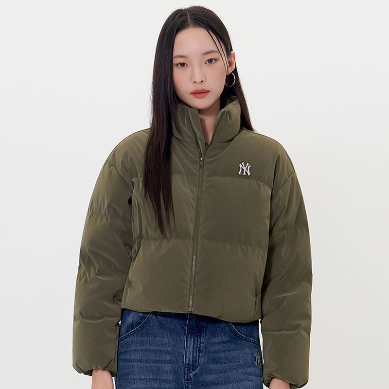 MLB官方 短款羽绒服夹克女装2025新款保暖面包服休闲运动服外套潮