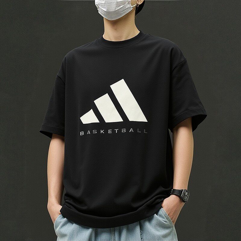 阿迪达斯黑色短袖男女装2026春季新品运动休闲潮款T恤半袖KB7