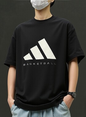 阿迪达斯黑色短袖男女装2026春季新品运动休闲潮款T恤半袖KB7560