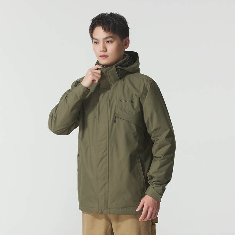 哥伦比亚男装冬季新款户外三合一外套防风休闲夹克跑步运动服开衫