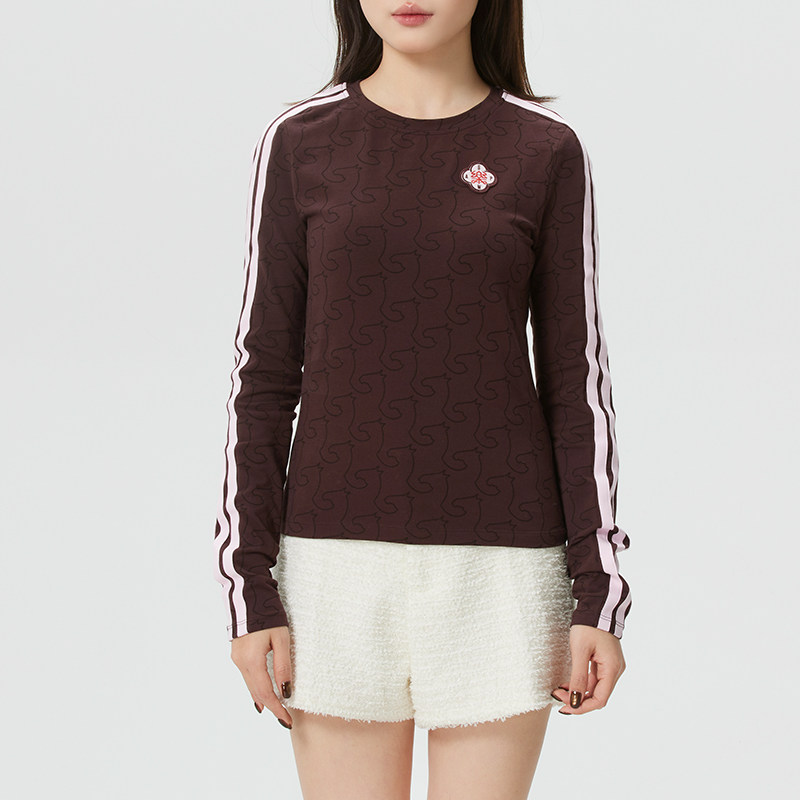 阿迪达斯女装 2026新年款运动服健身训练潮流时尚打底休闲长袖T恤