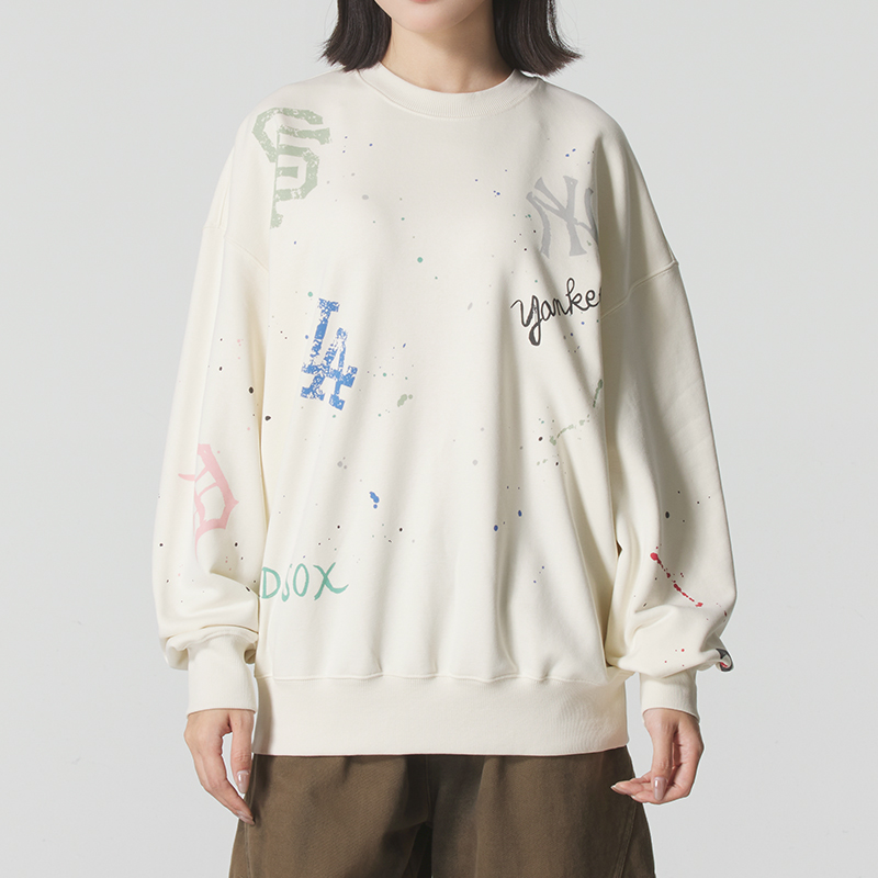 MLB官方 套头衫男装女装2025冬季新款户外圆领休闲衣透气潮流卫衣