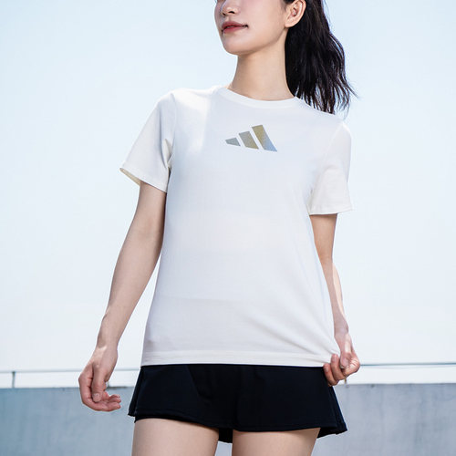 幸运叶子|阿迪达斯短袖女款新款汉玉白运动半袖女士T恤半袖JM8803