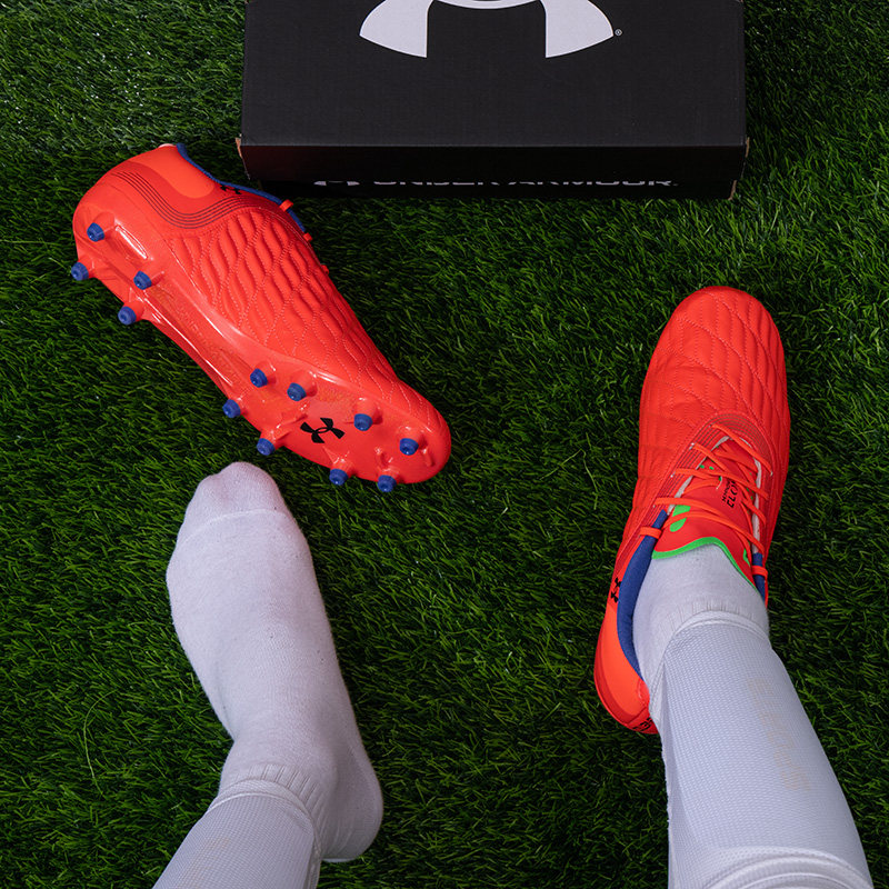 UA安德玛人草足球鞋男鞋女鞋冬季新款情侣运动鞋FG钉鞋轻便训练鞋