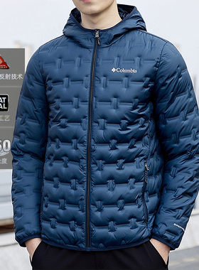 Columbia哥伦比亚羽绒服男户外650蓬鸭绒热能热压连帽外套WE0954
