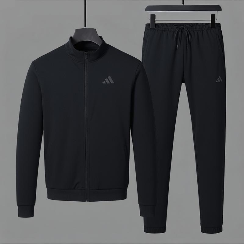 阿迪达斯运动套装男装秋季新款立领夹克外套跑步裤子长裤两件套