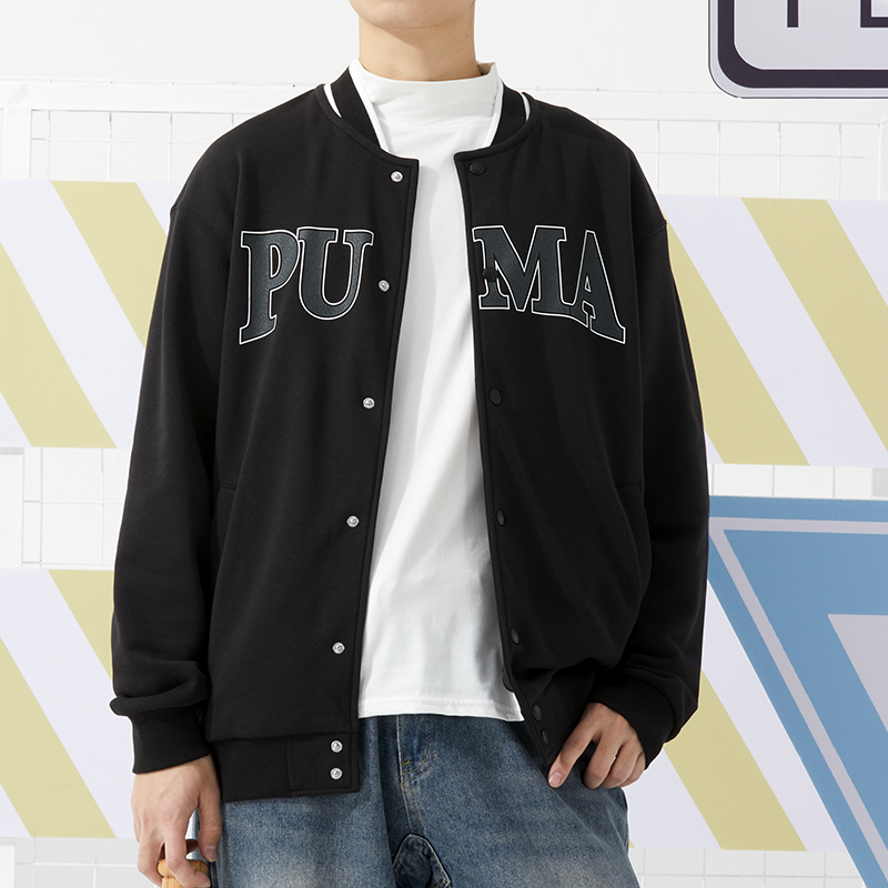 PUMA彪马官方外套男 冬季新款运动服美式复古棒球服立领夹克上衣