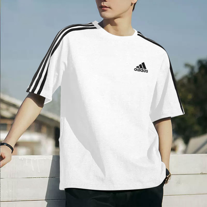 Adidas阿迪达斯短袖男装夏季新款透气运动服圆领休闲T恤男士半袖