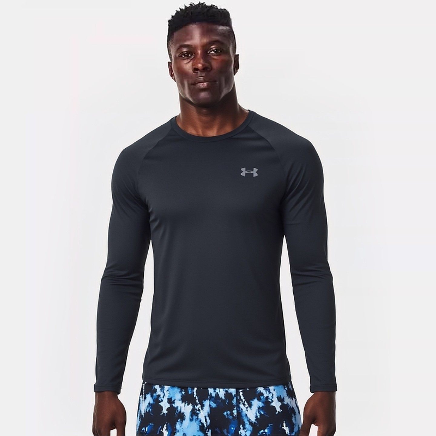 UA安德玛圆领长袖T恤男装夏季新款健身训练服快干跑步运动服上衣