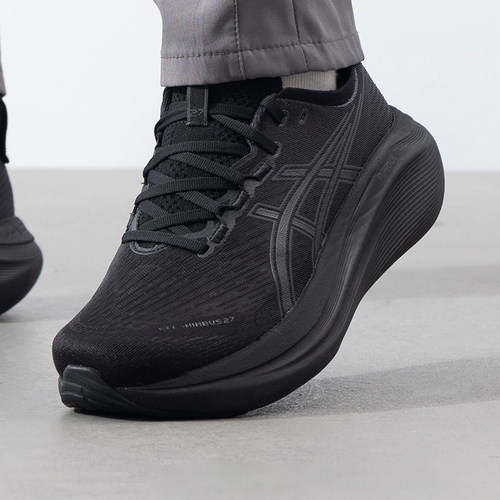 亚瑟士跑步鞋男鞋春季新款GEL-NIMBUS 27 黑武士运动鞋减震跑鞋