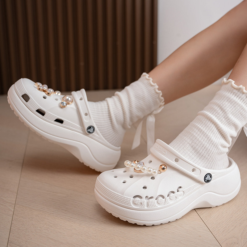 Crocs卡骆驰贝雅云彩洞洞鞋女鞋厚底休闲凉鞋包头凉拖运动沙滩鞋