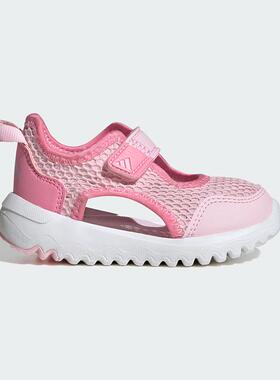 阿迪达斯轻便魔术贴休闲鞋童鞋2025新款儿童时尚透气运动鞋IH8733