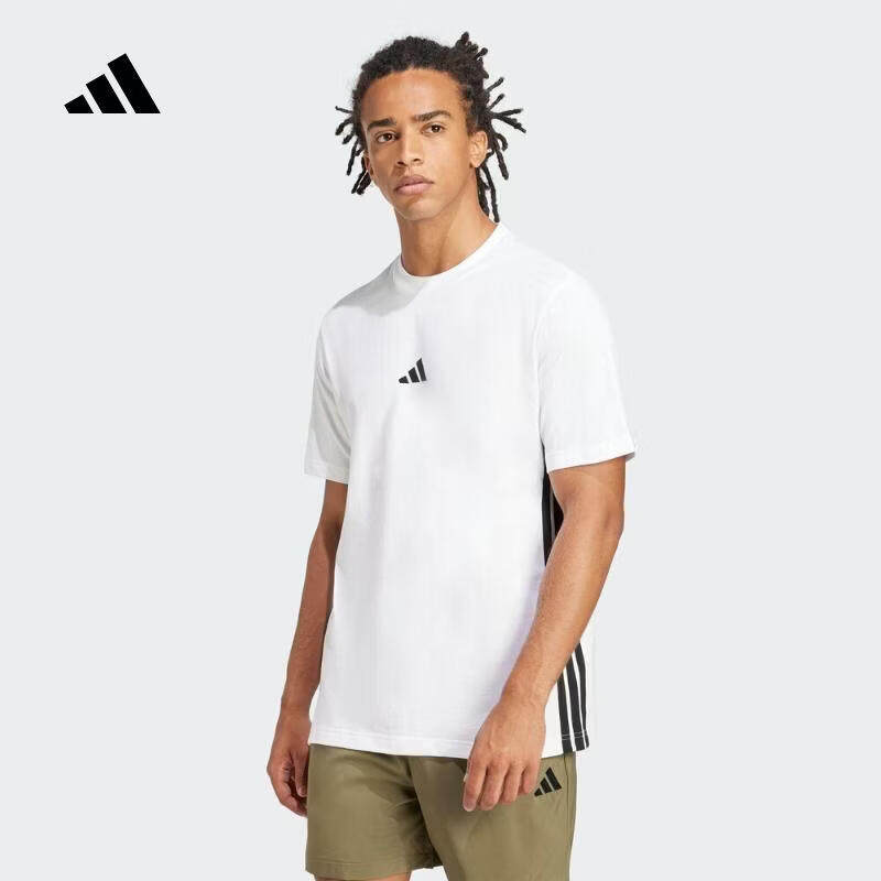 adidas阿迪达斯男装2026夏季运动服半截袖休闲圆领短袖T恤JE6388