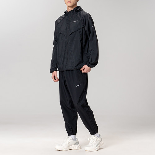 NIKE耐克运动套装男装连帽外套夹克裤子速干束脚长裤跑步两件套潮