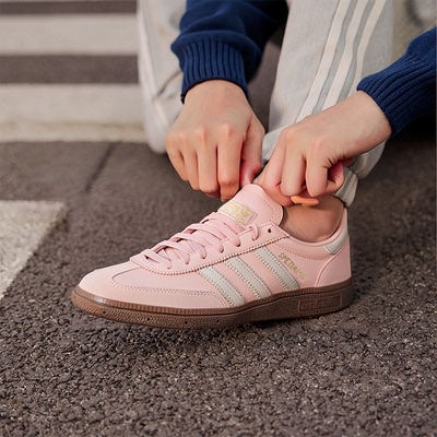 阿迪达斯官网三叶草德训鞋女鞋冬季新款SPEZIAL休闲鞋粉色运动鞋