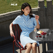 2024夏季 MLB满印老花连衣裙女装 休闲裙运动裙长裙透气裙子 新款