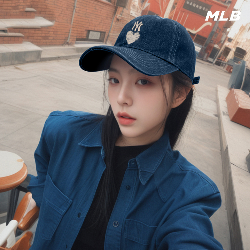 MLB男帽女帽情人节牛仔帽2024新款帽子鸭舌帽户外遮阳棒球帽子潮