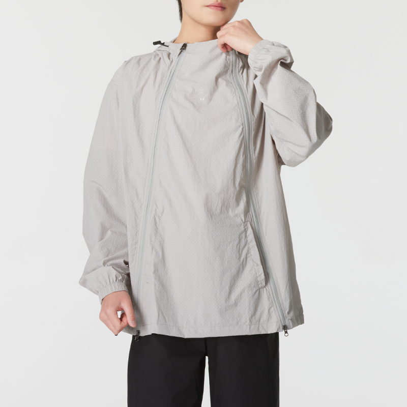 Lanbu蓝步连帽梭织夹克运动服宽松跑步外套户外休闲防风衣上衣