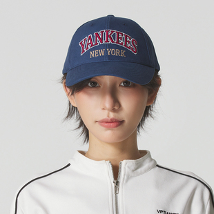 MLB官方 男帽女帽运动帽子情侣撞色字母遮阳帽学院风硬顶棒球帽