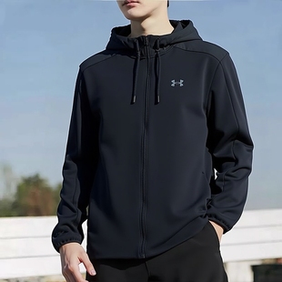 针织连帽夹克保暖休闲运动服 新款 UA安德玛加绒外套男士 2025秋季