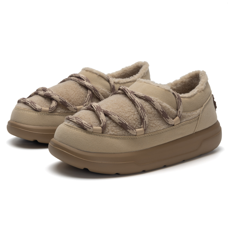 MLB官方 男鞋女鞋 25新款仿羊羔绒撞色时尚厚底运动鞋轻便休闲鞋