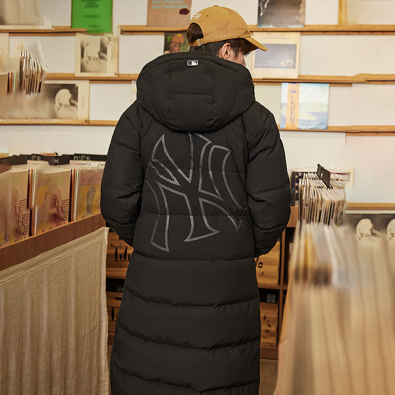 MLB官方 连帽羽绒服男装女装2025新款防风长款外套棉羽夹克运动服