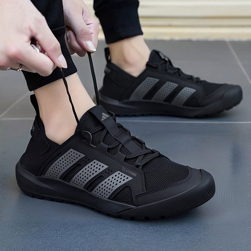 阿迪达斯男鞋夏季新款户外溯溪鞋运动休闲鞋黑色跑步鞋清风涉水鞋