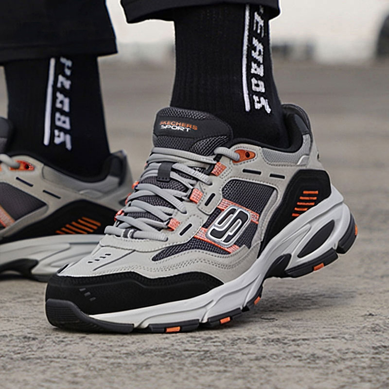 斯凯奇户外徒步鞋男鞋冬季新款减震轻便运动鞋露营登山鞋休闲鞋子