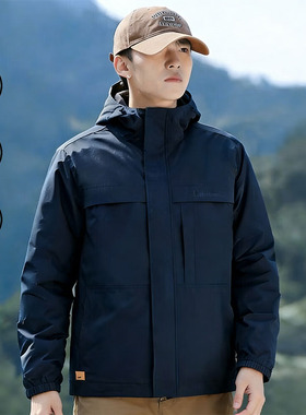 添柏岚连帽梭织夹克男26春季新款户外登山衣运动服防水外套A695W