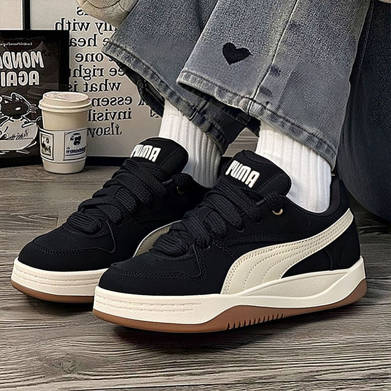 PUMA彪马男鞋女鞋情侣鞋 复古潮流低帮休闲鞋黑白面包鞋运动板鞋