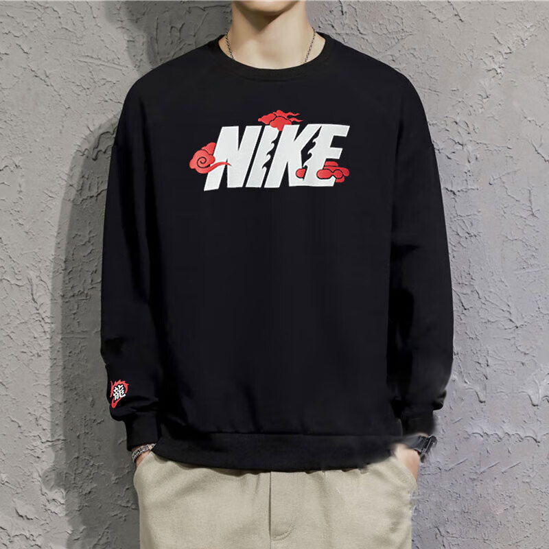 耐克NIKE卫衣外套男士2025冬季新款运动服宽松加绒保暖圆领套头衫