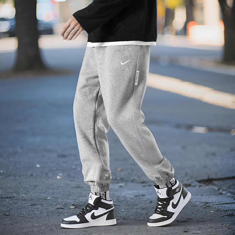 耐克裤子男春秋新款灰色卫裤宽松运动裤休闲束脚裤男士长裤CK6366