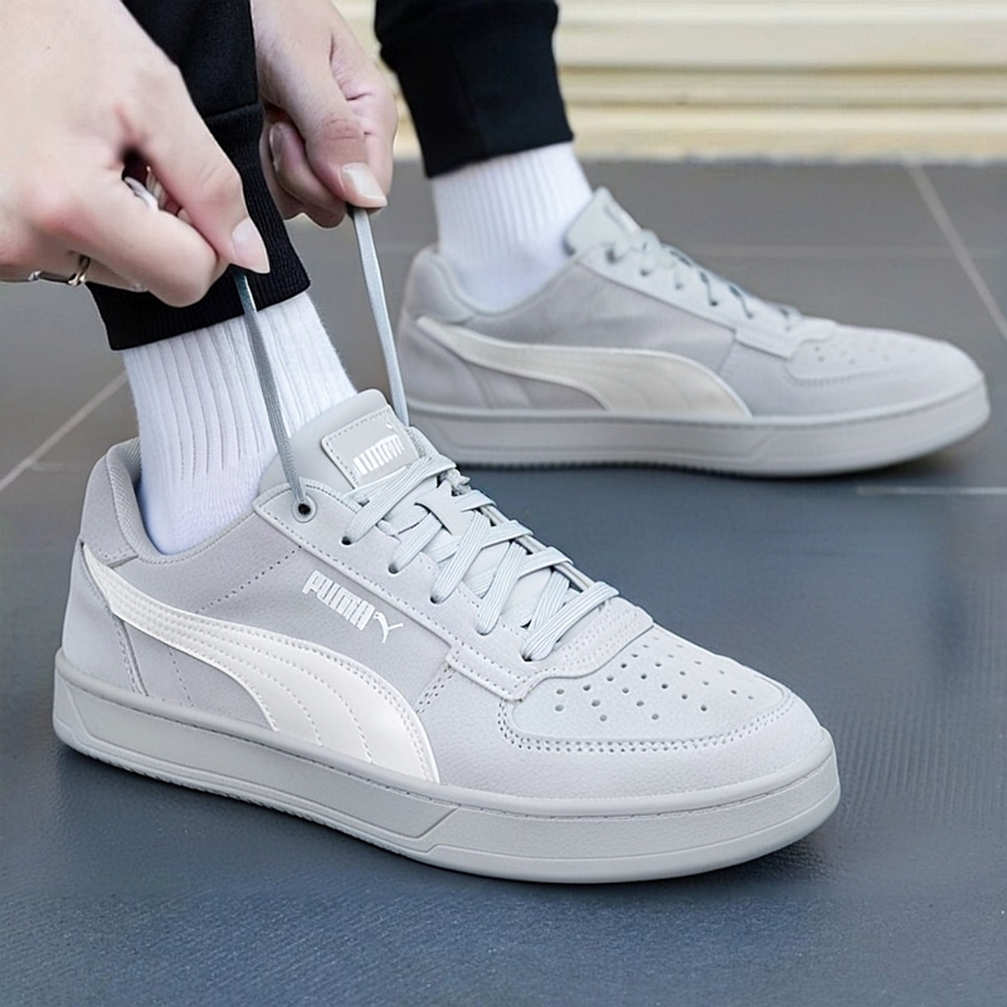 PUMA彪马板鞋男鞋女鞋Caven 25冬季水泥灰休闲鞋情侣运动鞋402217