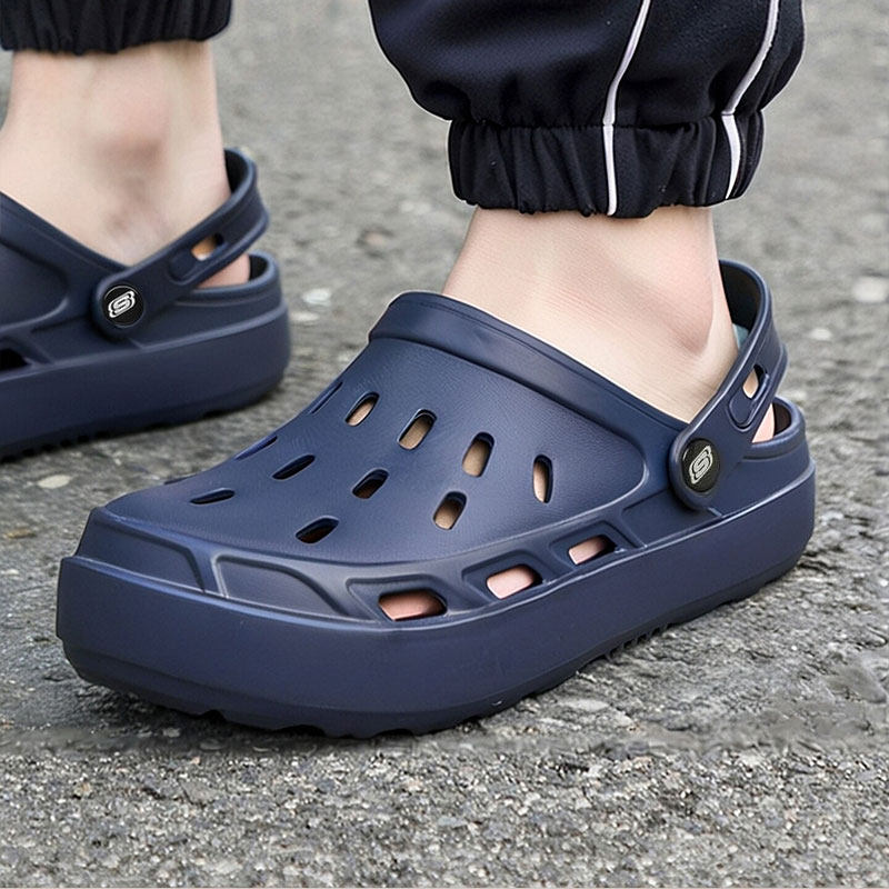 斯凯奇官方旗舰店男鞋2026夏季洞洞鞋运动拖鞋户外凉鞋轻便沙滩鞋