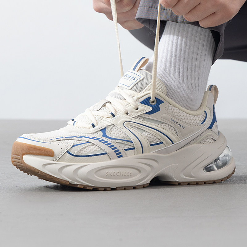 斯凯奇气垫复古老爹鞋男鞋厚底显高休闲鞋男子轻便运动鞋慢跑鞋