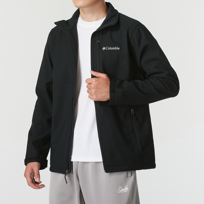 哥伦比亚软壳外套男装冬季新款户外休闲夹克立领开衫运动服WE6044