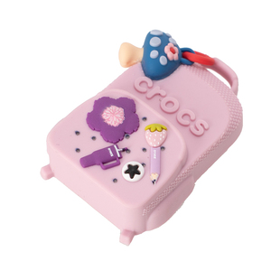 Crocs卡骆驰洞洞鞋鞋扣男女同款智必星经典粉色双肩包装饰配饰