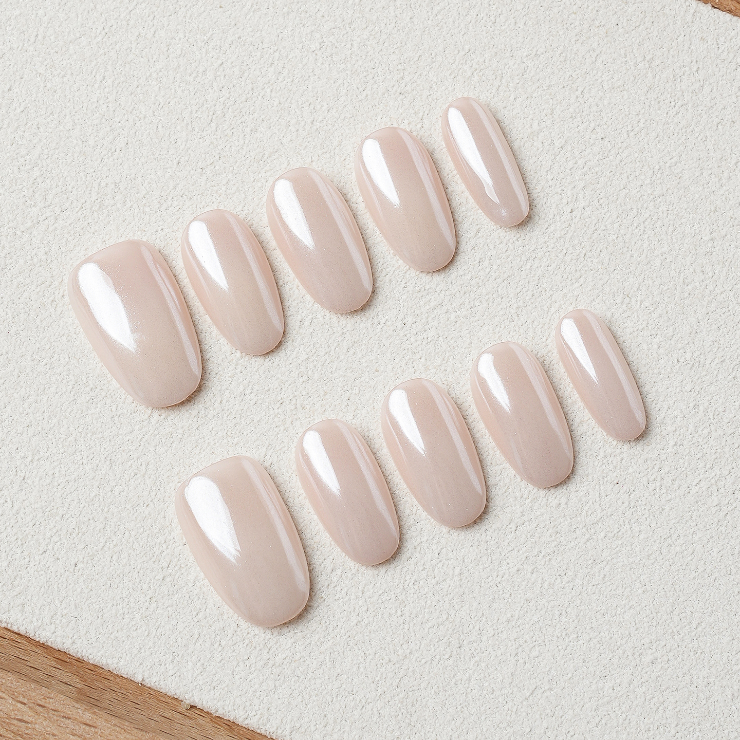 纯手工穿戴甲温柔纯欲风裸色美甲