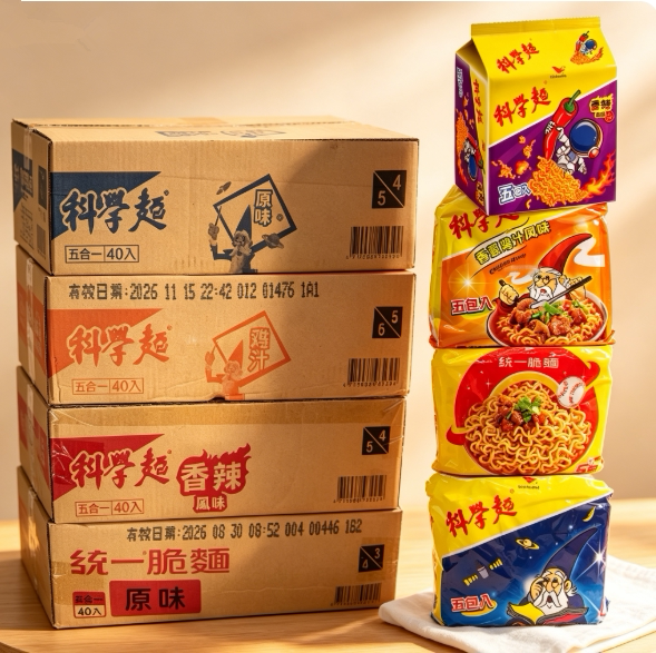 包邮 整箱出售台湾进口干吃面统一科学面脆面香葱味（40g*40包）