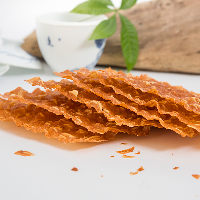 宝岛台湾黑珍猪手工脆皮肉纸扁桃仁 黑椒猪肉纸干脆片 零食猪肉脯